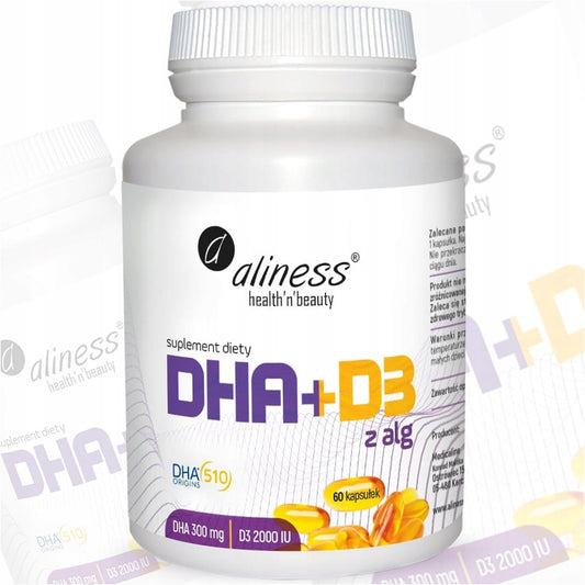 Aliness Omega DHA 300 mg z alg + D3 2000IU