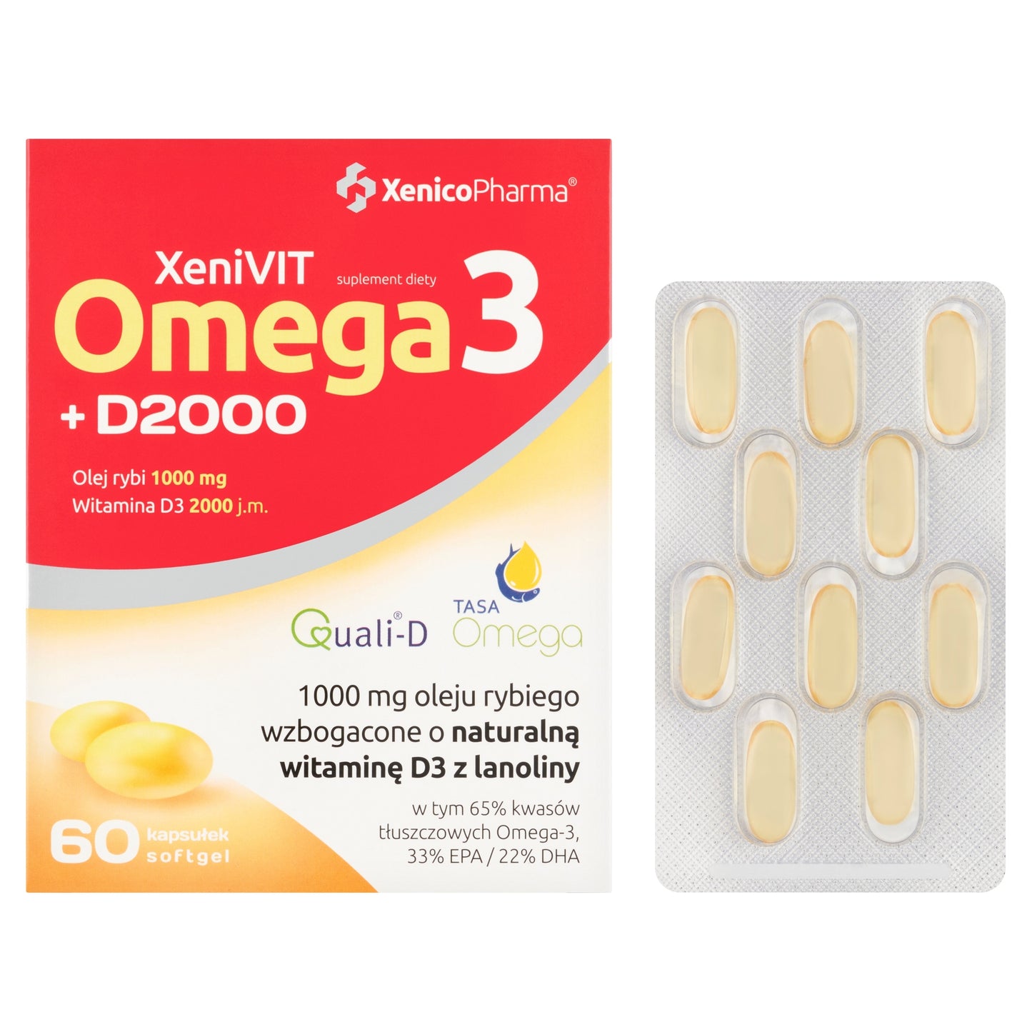 Omega3 Bio + D2000 60 kapsułek XenicoPharma
