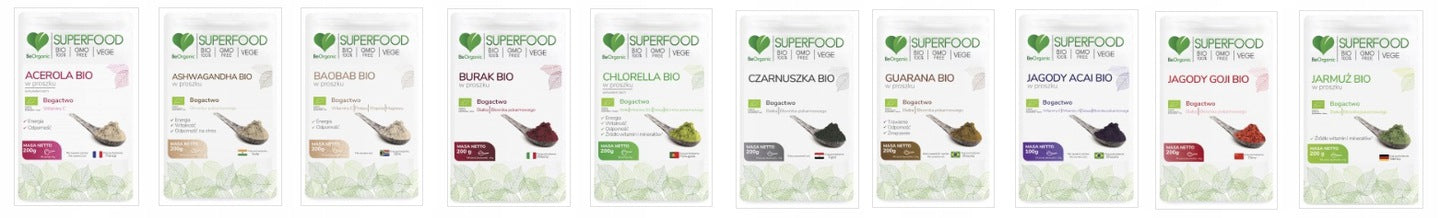 BeOrganic Jagody Acai w proszku 100g bogactwo składników odżywczych