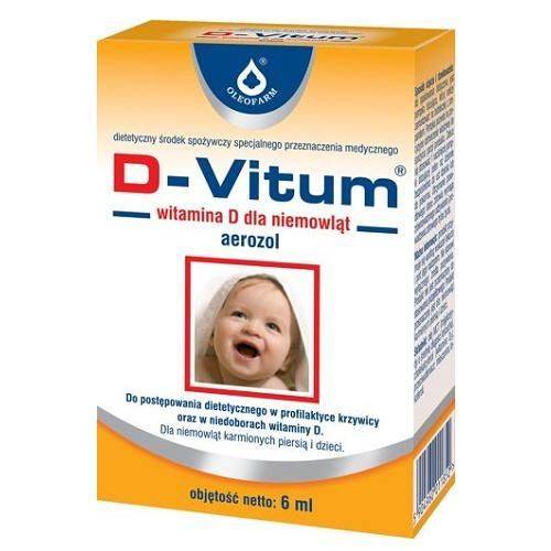 Witamina D dla niemowląt od 1. dnia życia Oleofarm D-Vitum aerozol 6 ml