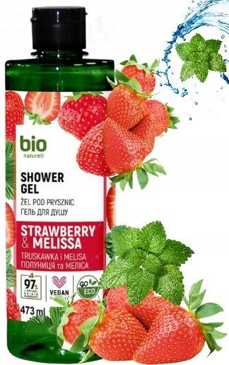 Bio Naturel 97% Żel pod prysznic - Truskawka - 473ml Elfa