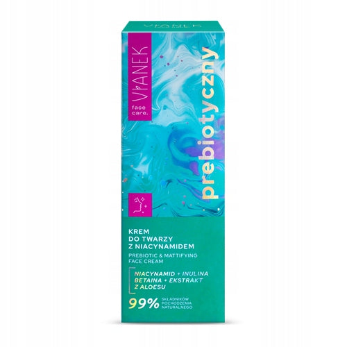 Krem do twarzy z niacynamidem 50 ml matujący VIANEK Prebiotyczny
