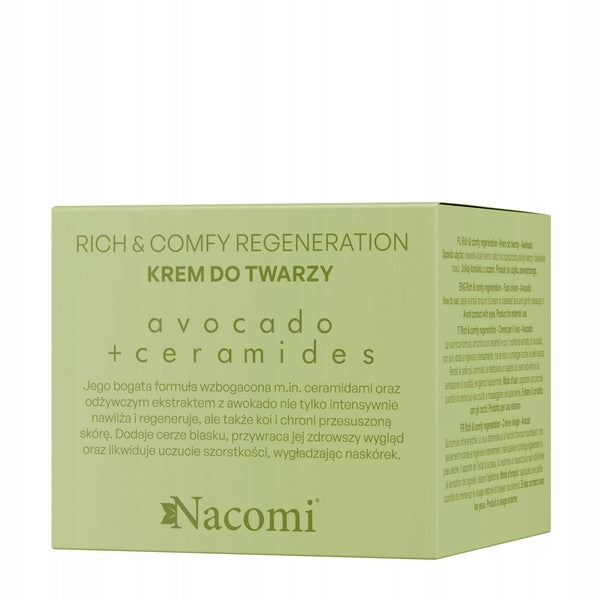 Nacomi Rich & Comfy Regenerujący krem do twarzy Avocado, ceramidy 40 ml