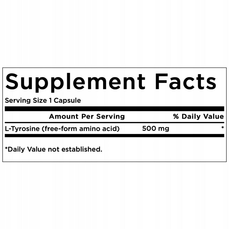 Swanson L-Tyrozyna 500mg (100kaps) tarczyca, metabolizm, układ nerwowy