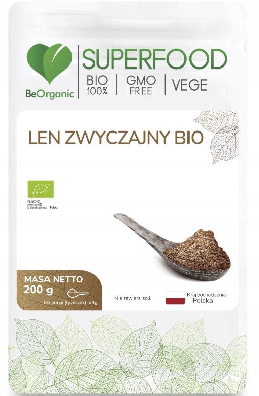 BeOrganic Len zwyczahny BIO Siemię lniane Medicaline 200 g