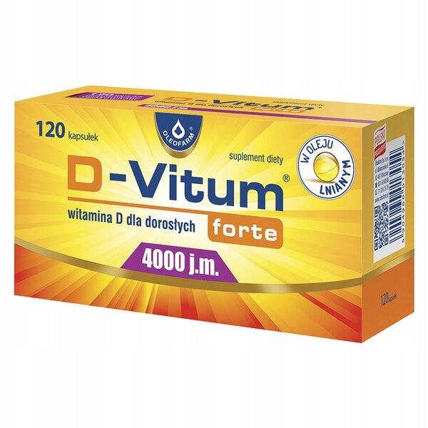 Witamina D 4000 IU w oleju lnianym OLEOFARM D-Vitum forte Max (150 kaps.)