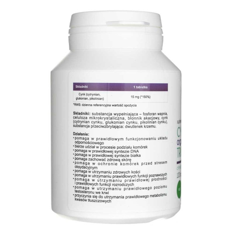 Suplement diety Aliness Cynk Organiczny Trio 15 mg tabletki 100 szt.