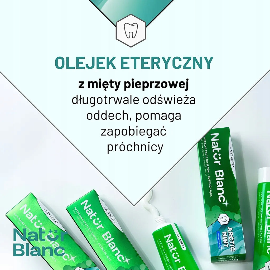 SYLVECO Natur Blanc Pasta do zębów ARCTIC MINT odświeżająca 100ml