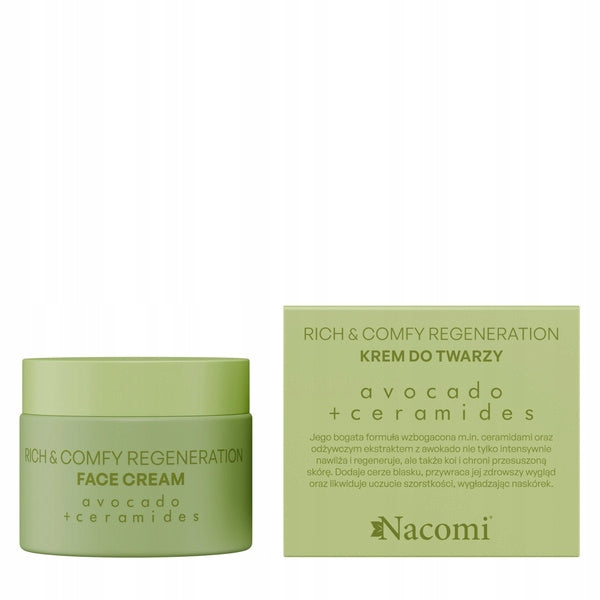 Nacomi Rich & Comfy Regenerujący krem do twarzy Avocado, ceramidy 40 ml