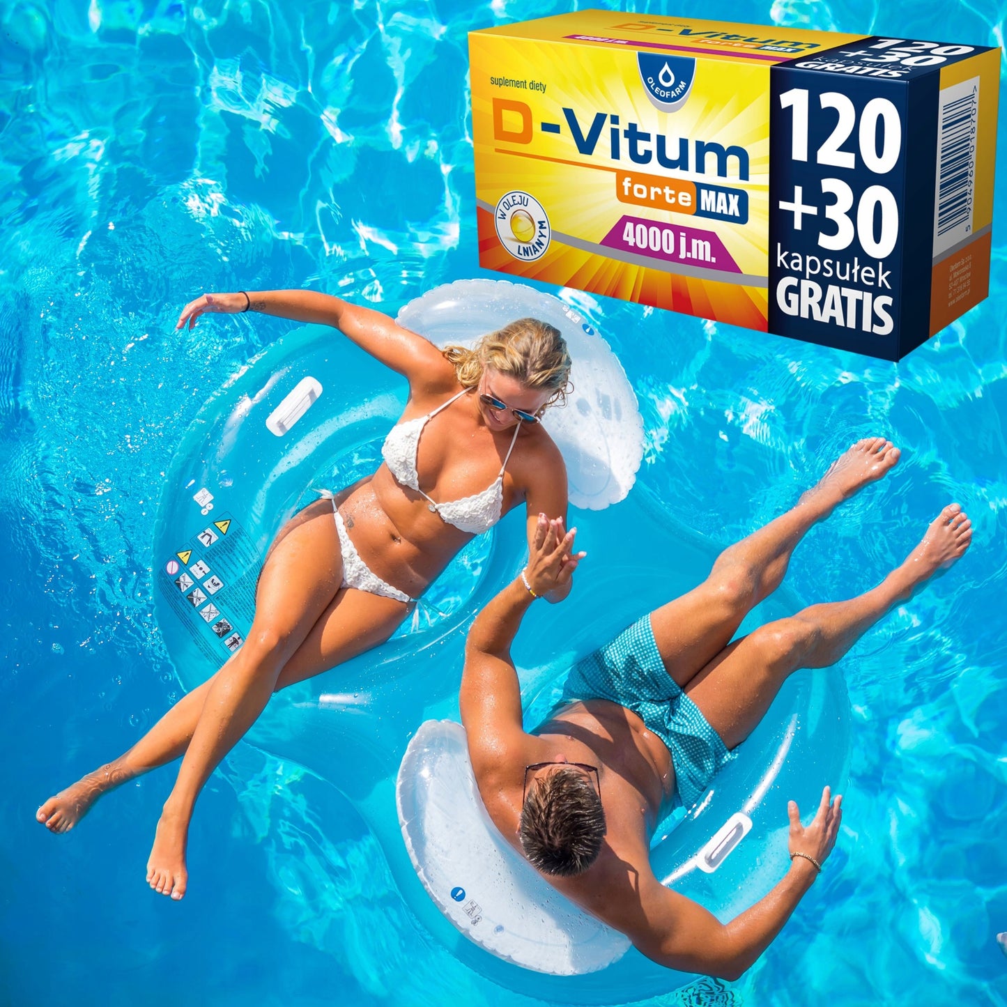 Witamina D 4000 IU w oleju lnianym OLEOFARM D-Vitum forte Max (150 kaps.)