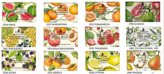 Naturalne Mydło Truskawkowe włoskie Truskawka 100g Florinda