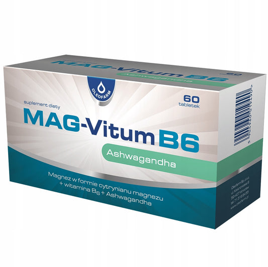 MAG-Vitum magnez B6 Ashwagandha, 60 tabl. Oleofarm 01/2028