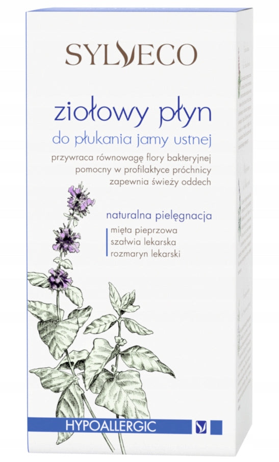 Miętowo ziołowy płyn naturalny do płukania jamy ustnej bez alkoholu Sylveco