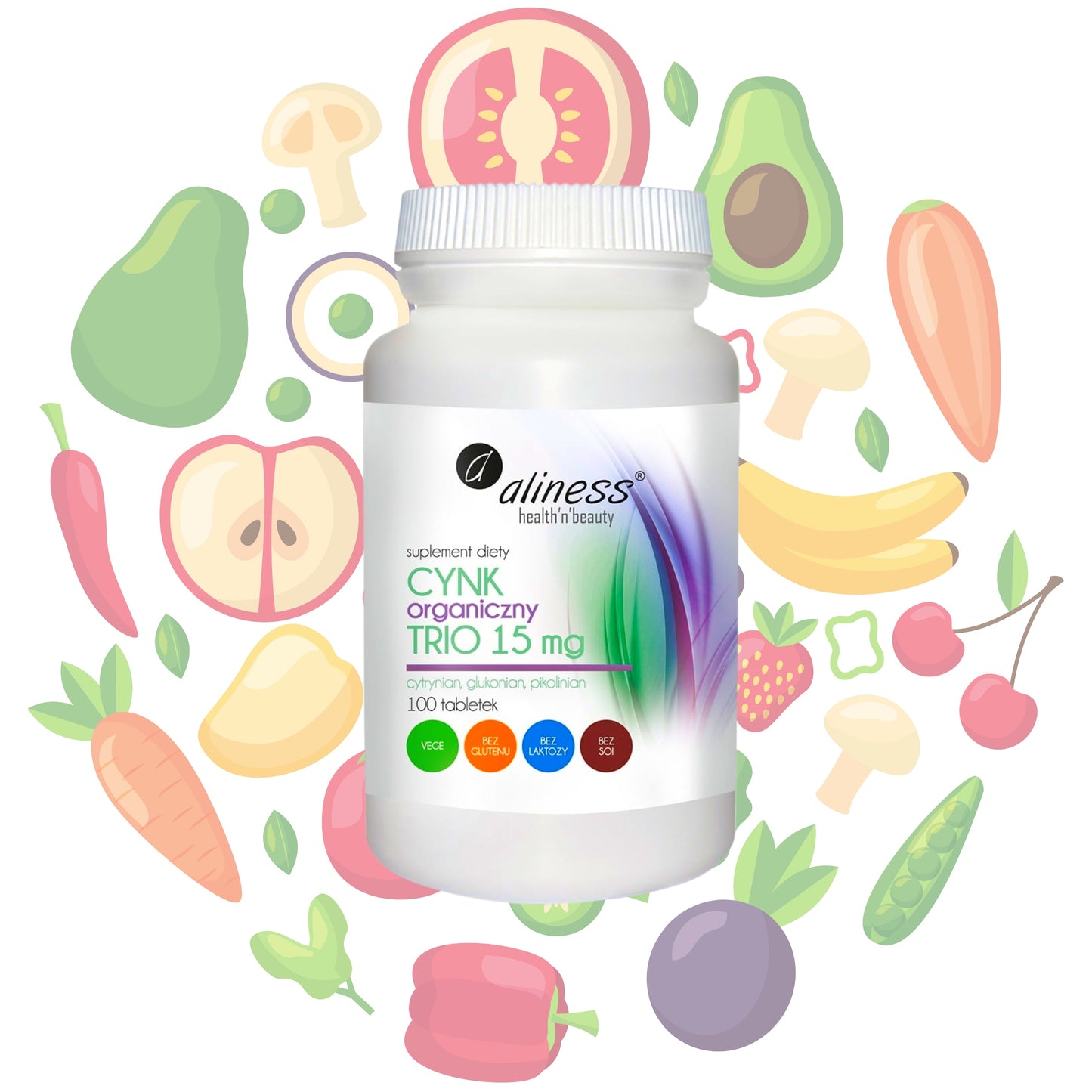 Suplement diety Aliness Cynk Organiczny Trio 15 mg tabletki 100 szt.