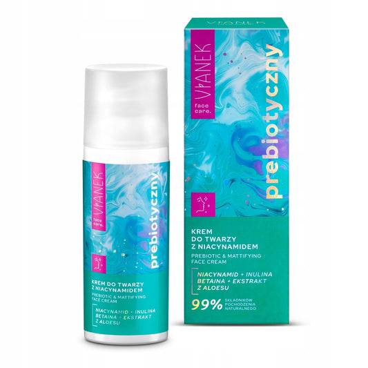 Krem do twarzy z niacynamidem 50 ml matujący VIANEK Prebiotyczny