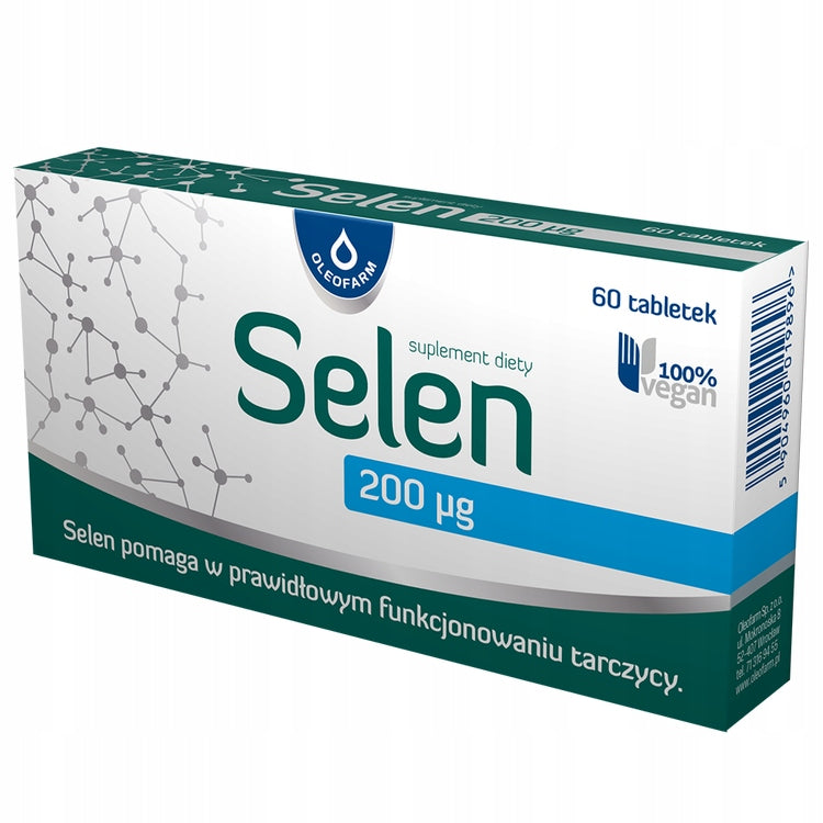 Selen 200 mcg 60 tab. OLEOFARM wsparcie tarczycy