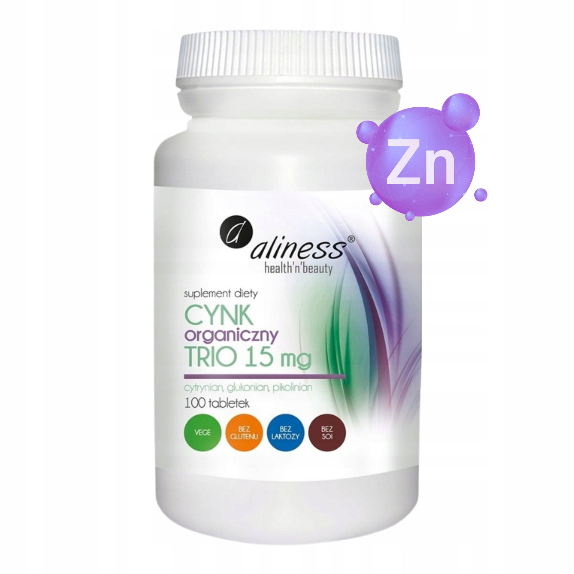 Suplement diety Aliness Cynk Organiczny Trio 15 mg tabletki 100 szt.