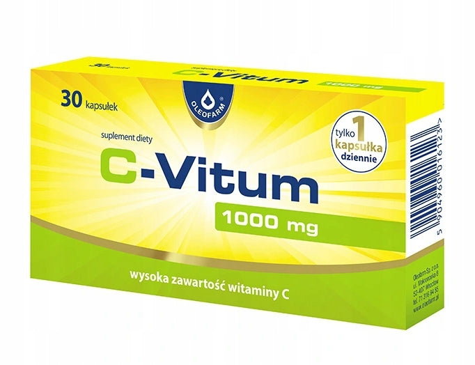 Witamina C, C-Vitum 1000 mg 30 kapsułek Suplement diety Oleofarm