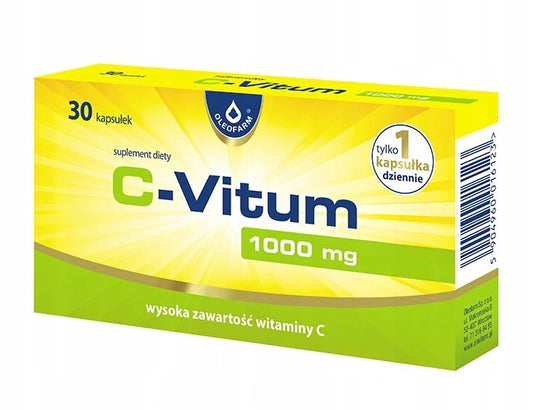 Witamina C, C-Vitum 1000 mg 30 kapsułek Suplement diety Oleofarm