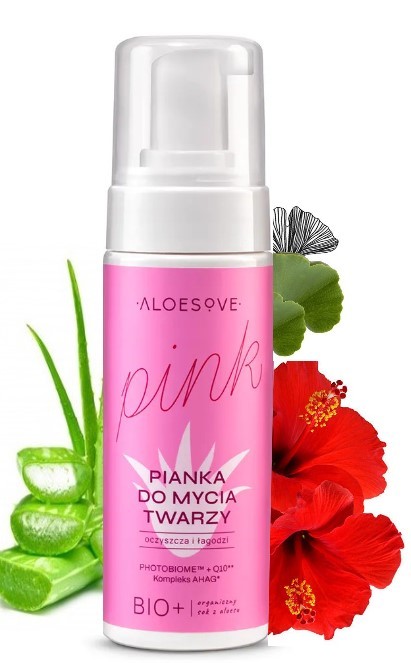ALOESOVE PINK Pianka myjąca do twarzy