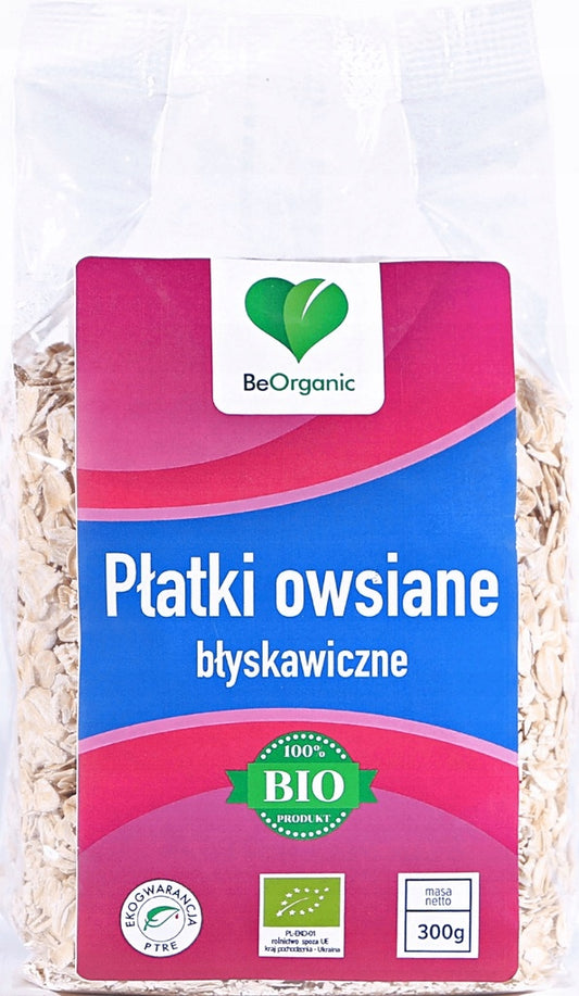 BEORGANIC Płatki Owsiane Błyskawiczne EKO 300 g