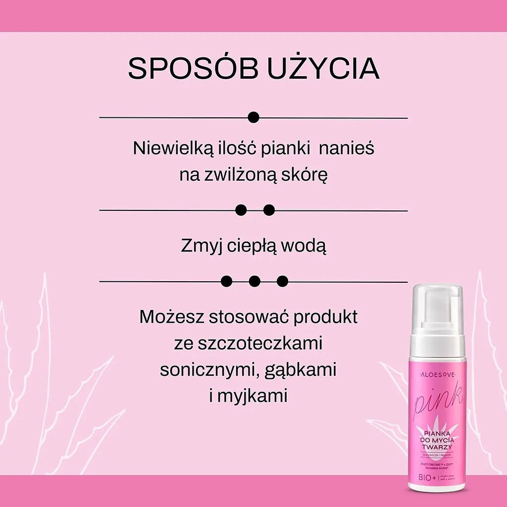 ALOESOVE PINK Pianka myjąca do twarzy 150 ml – zdjęcie produktu