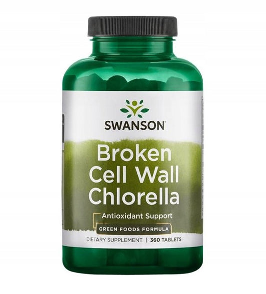 SWANSON Chlorella (broken cell wall) 360 t. oczyszczanie, odporność,energia