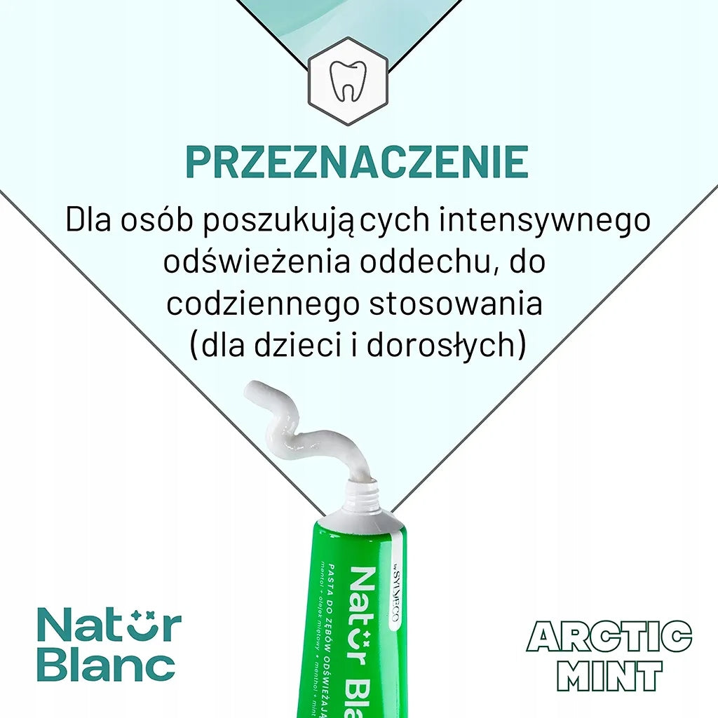 SYLVECO Natur Blanc Pasta do zębów ARCTIC MINT odświeżająca 100ml