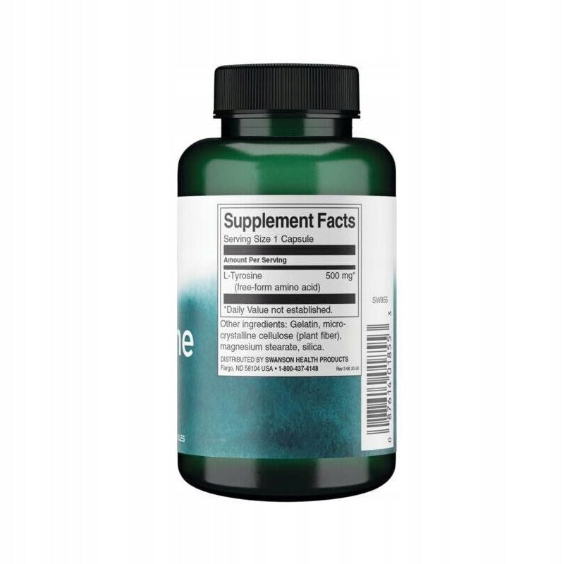 Swanson L-Tyrozyna 500mg (100kaps) tarczyca, metabolizm, układ nerwowy