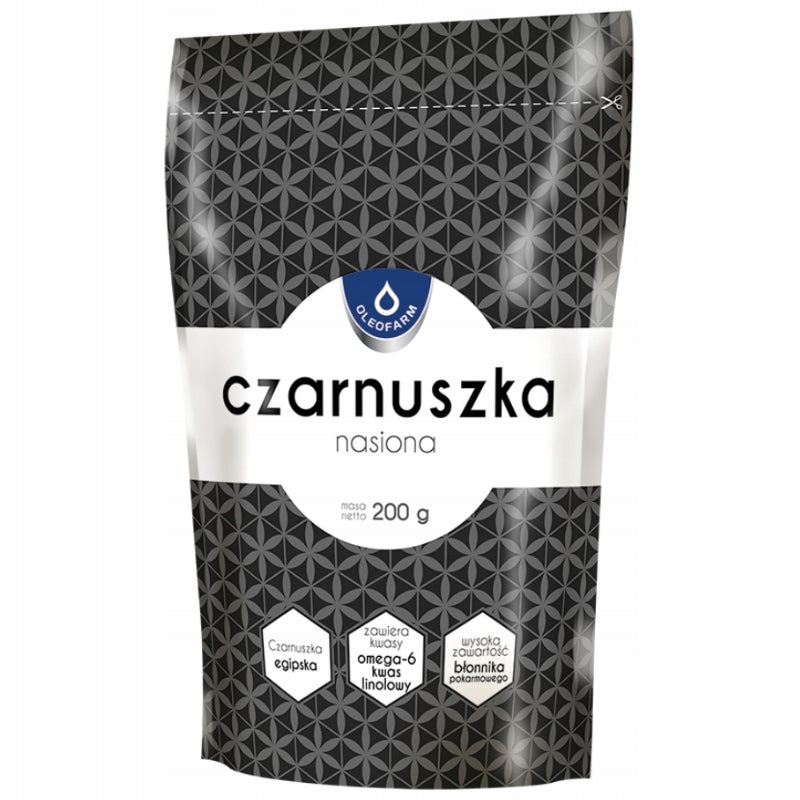 Czarnuszka nasiona Oleofarm 200g błonnik, białko, omega 6, odporność