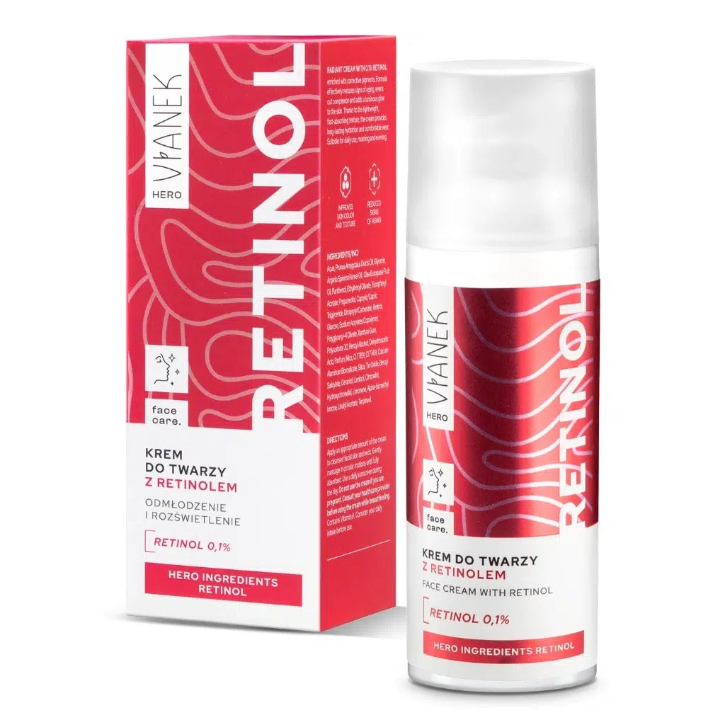 Przeciwzmarszczkowy Krem do twarzy z retinolem VIANEK HERO RETINOL 50 ml