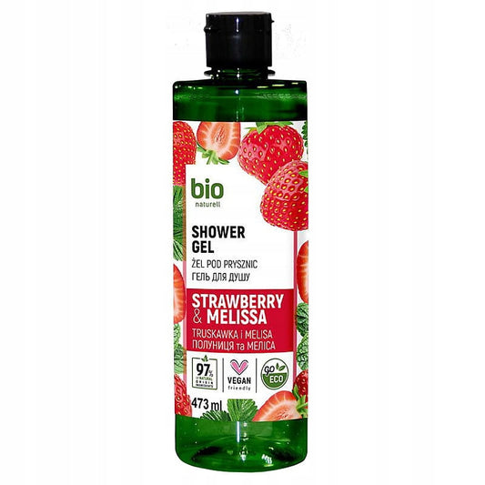 Bio Naturel 97% Żel pod prysznic - Truskawka - 473ml Elfa