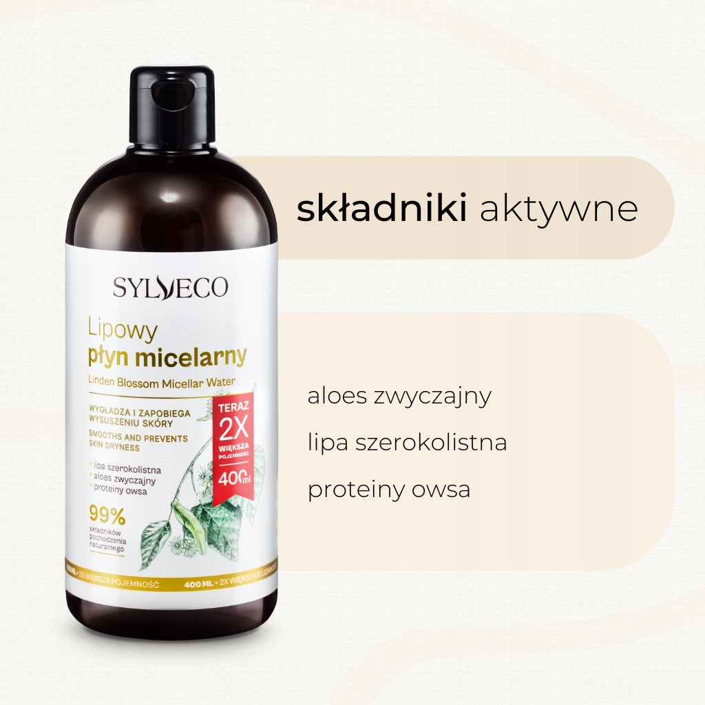 SYLVECO Lipowy płyn micelarny 400 ml koi i nawilża kosmetyki naturalne