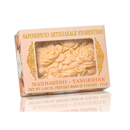 Naturalne mydło zdobione w kostce o zapachu mandarynki 125g