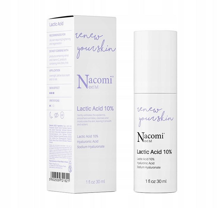 Serum nawilżające Kwas mlekowy 10% 30ml Nacomi